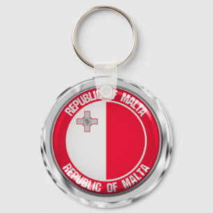 Porte-clés Emblème rond de Malte