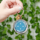 Porte-clés Emblème rond de Micronésie (Main)