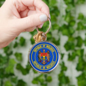 Porte-clés Emblème rond de Moldavie (Main)