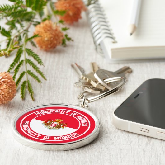 Porte-clés Emblème rond de Monaco (Côté)