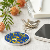 Porte-clés Emblème rond de Mongolie (Côté)