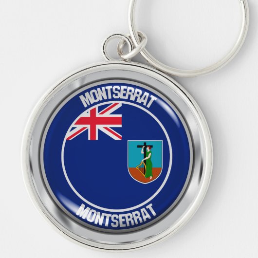 Porte-clés Emblème rond de Montserrat (Devant)