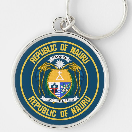 Porte-clés Emblème rond de Nauru (Devant)