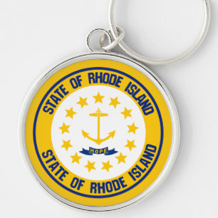 Porte-clés Emblème rond de Rhode Island