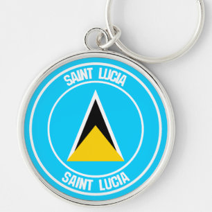 Porte-clés Emblème rond de Sainte-Lucie