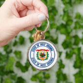 Porte-clés Emblème rond de Virginie-Occidentale (Main)