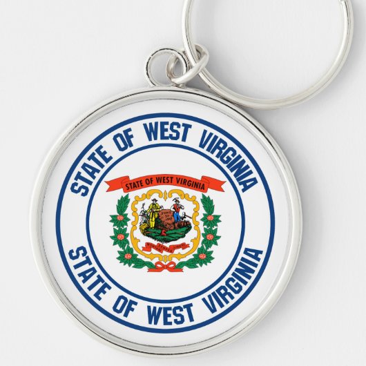 Porte-clés Emblème rond de Virginie-Occidentale (Devant)