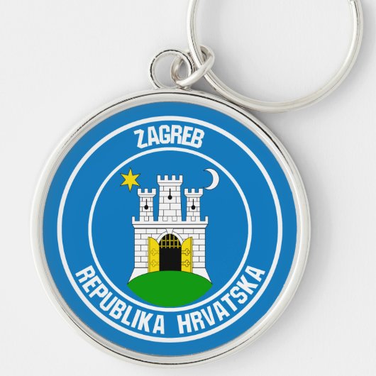 Porte-clés Emblème rond de Zagreb (Devant)