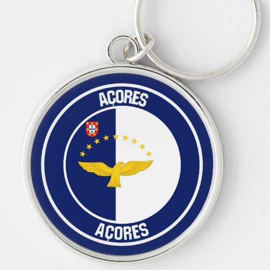 Porte-clés Emblème rond des Açores (Devant)