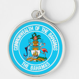 Porte-clés Emblème rond des Bahamas