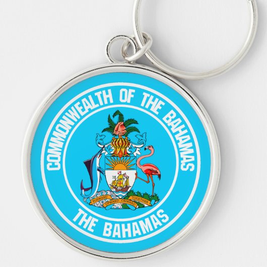 Porte-clés Emblème rond des Bahamas (Devant)
