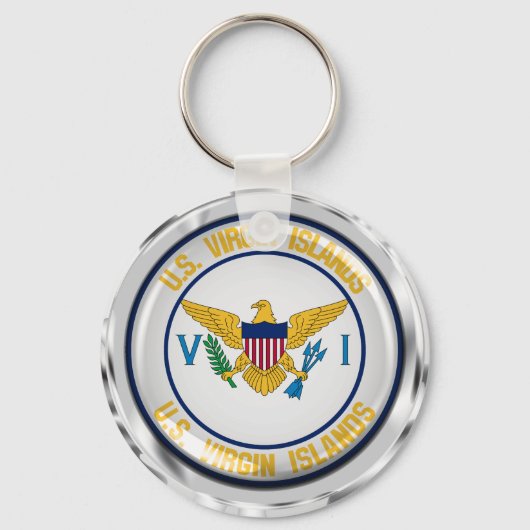 Porte-clés Emblème rond des îles Vierges américaines (Recto)