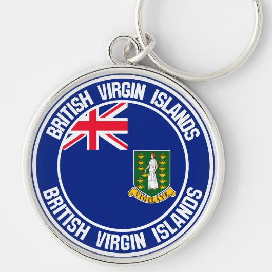 Porte-clés Emblème rond des îles Vierges britanniques (Devant)