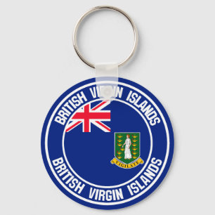 Porte-clés Emblème rond des Îles Vierges britanniques