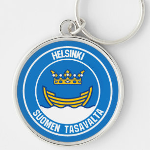 Porte-clés Emblème rond d'Helsinki