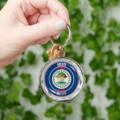 Porte-clés Emblème rond du Belize (Main)