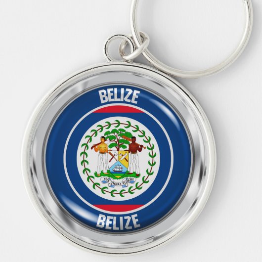Porte-clés Emblème rond du Belize (Devant)