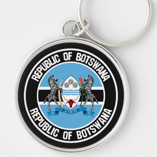 Porte-clés Emblème rond du Botswana (Devant)