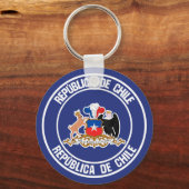 Porte-clés Emblème rond du Chili (Recto)