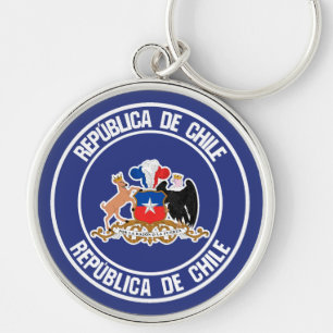 Porte-clés Emblème rond du Chili