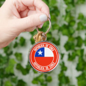 Porte-clés Emblème rond du Chili (Main)
