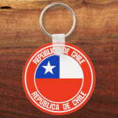 Porte-clés Emblème rond du Chili (Recto)