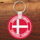 Porte-clés Emblème rond du Danemark (Recto)
