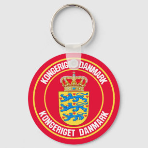 Porte-clés Emblème rond du Danemark