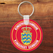 Porte-clés Emblème rond du Danemark (Recto)