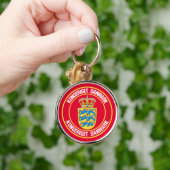 Porte-clés Emblème rond du Danemark (Main)
