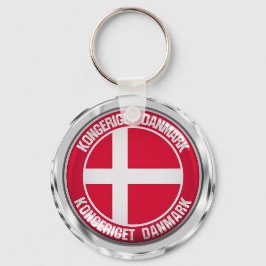 Porte-clés Emblème rond du Danemark (Recto)