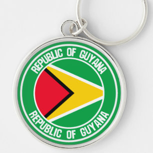 Porte-clés Emblème rond du Guyana