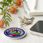 Porte-clés Emblème rond du Laos (Côté)