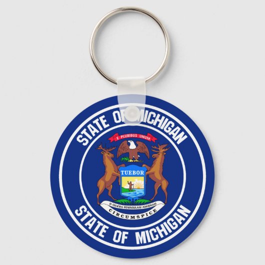 Porte-clés Emblème rond du Michigan (Recto)
