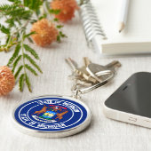 Porte-clés Emblème rond du Michigan (Côté)