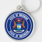 Porte-clés Emblème rond du Michigan (Devant)