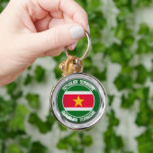 Porte-clés Emblème rond du Suriname (Main)