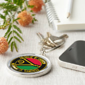 Porte-clés Emblème rond du Vanuatu (Côté)
