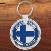 Porte-clés Emblème rond finlandais (Recto)