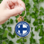 Porte-clés Emblème rond finlandais (Main)