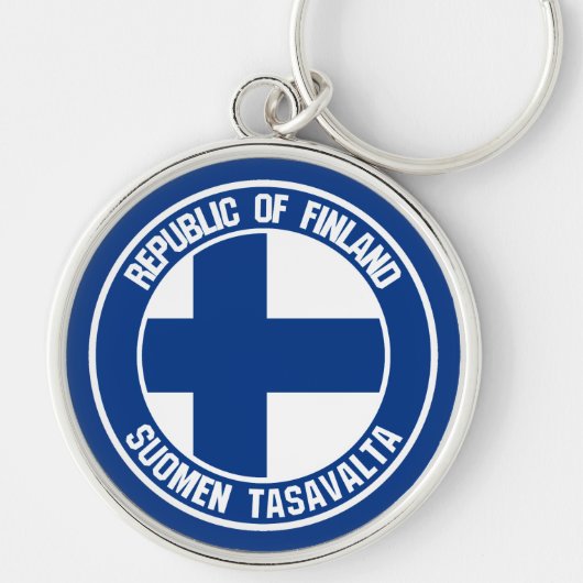 Porte-clés Emblème rond finlandais (Devant)