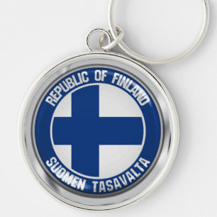 Porte-clés Emblème rond finlandais