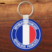 Porte-clés Emblème rond France (Recto)