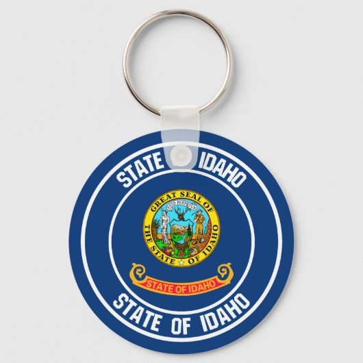 Porte-clés Emblème rond Idaho (Recto)