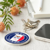 Porte-clés Emblème rond Iowa (Côté)