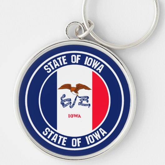 Porte-clés Emblème rond Iowa (Devant)