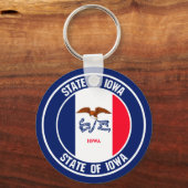 Porte-clés Emblème rond Iowa (Recto)