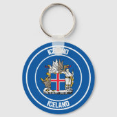 Porte-clés Emblème rond Islande (Recto)