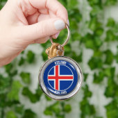 Porte-clés Emblème rond Islande (Main)