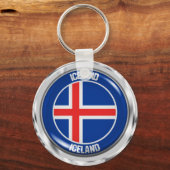 Porte-clés Emblème rond Islande (Recto)